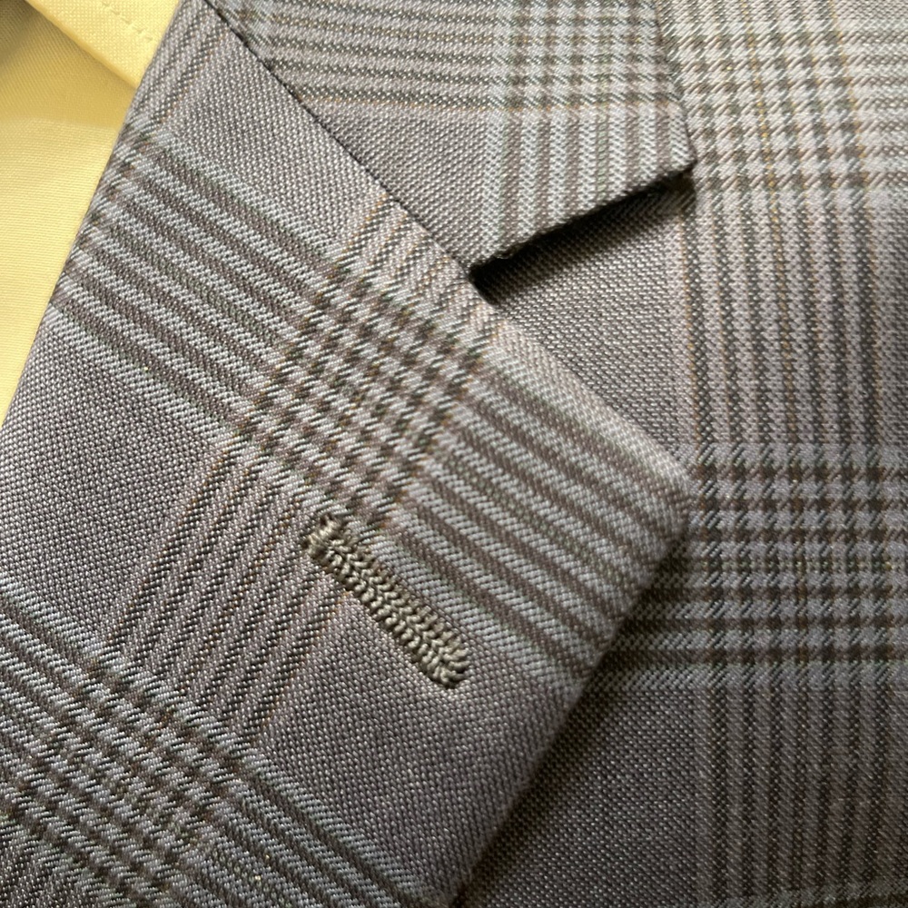 Hart Schaffner Glen Plaid Big Tall Sport Coat Blazer Jacket Blue Men 52R - Picture 3 of 14